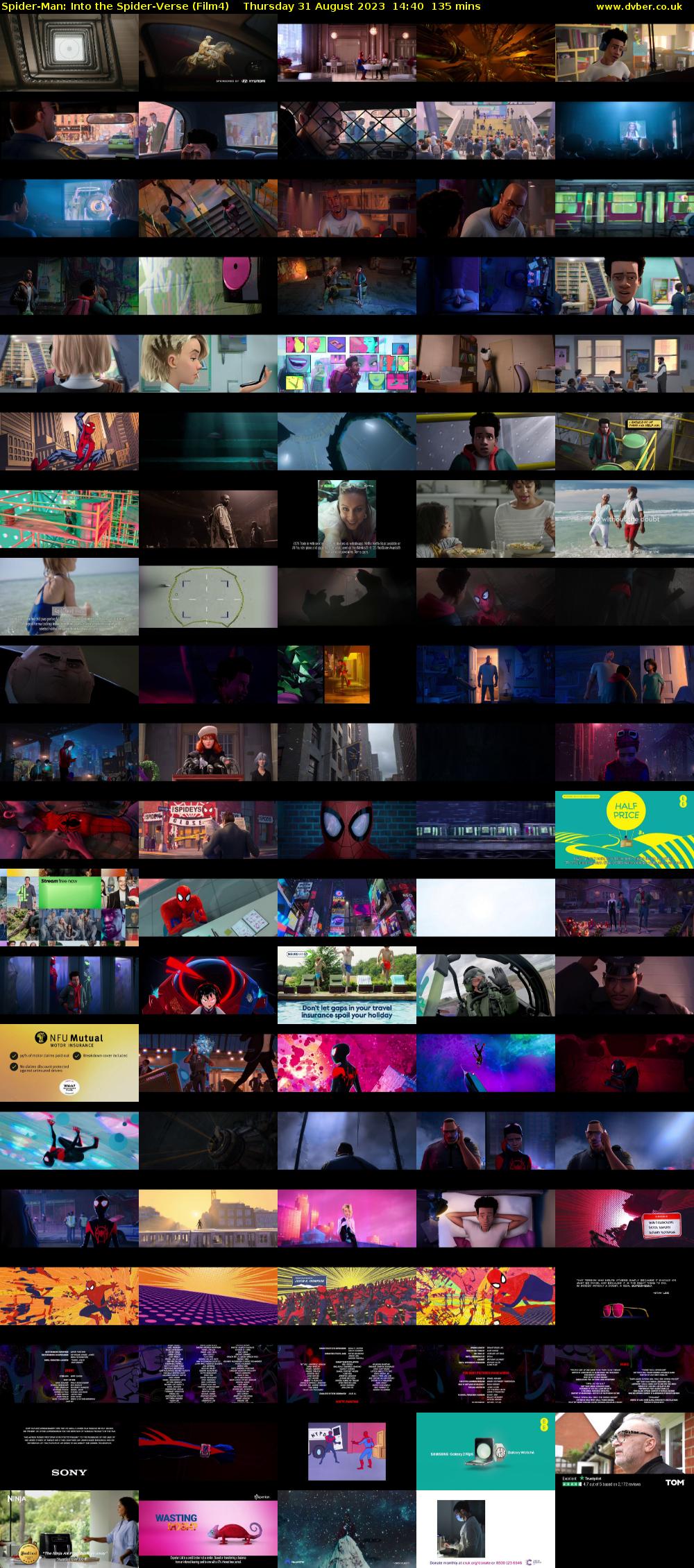 Spider-Man: Into the Spider-Verse (Film4) Thursday 31 August 2023 14:40 - 16:55