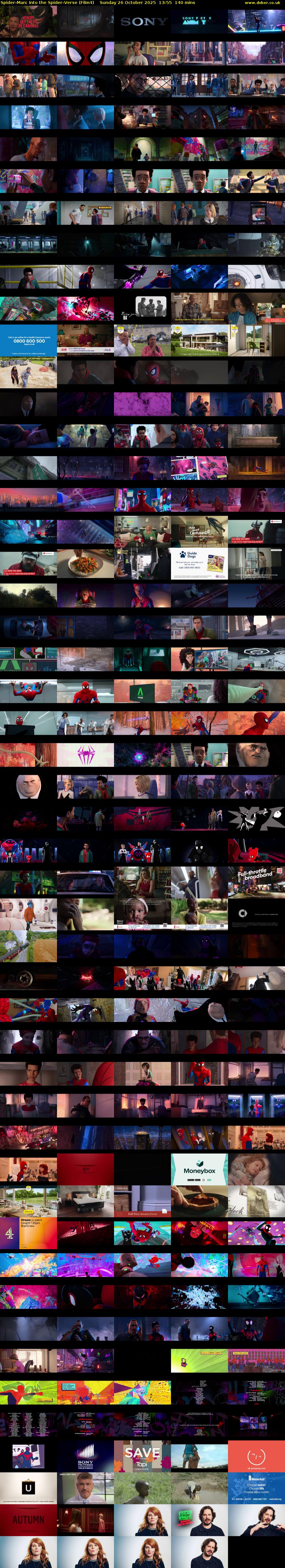 Spider-Man: Into the Spider-Verse (Film4) Sunday 26 October 2025 13:55 - 16:15