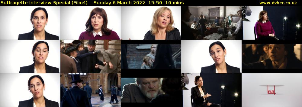 Suffragette Interview Special (Film4) Sunday 6 March 2022 15:50 - 16:00