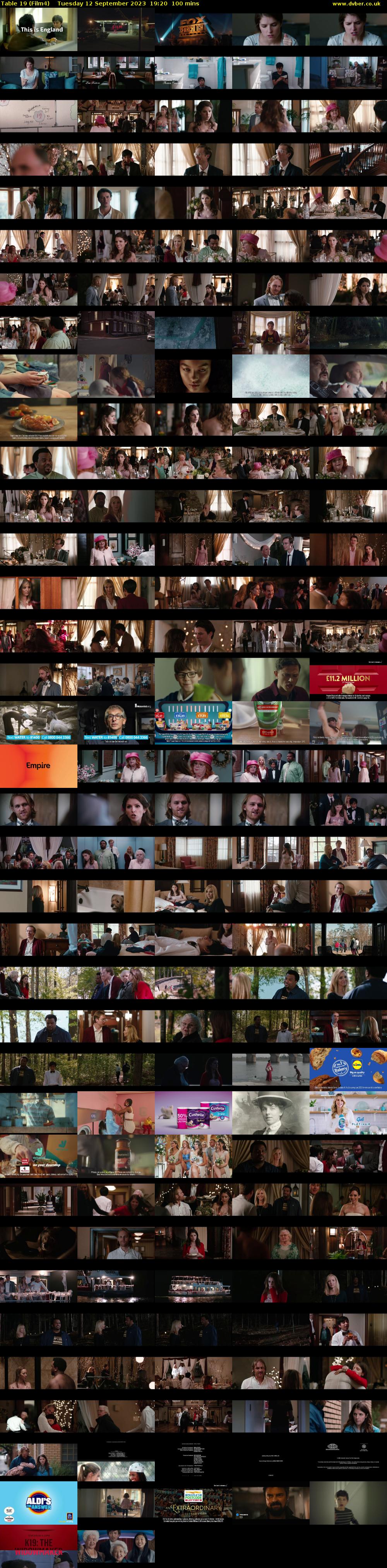 Table 19 (Film4) Tuesday 12 September 2023 19:20 - 21:00