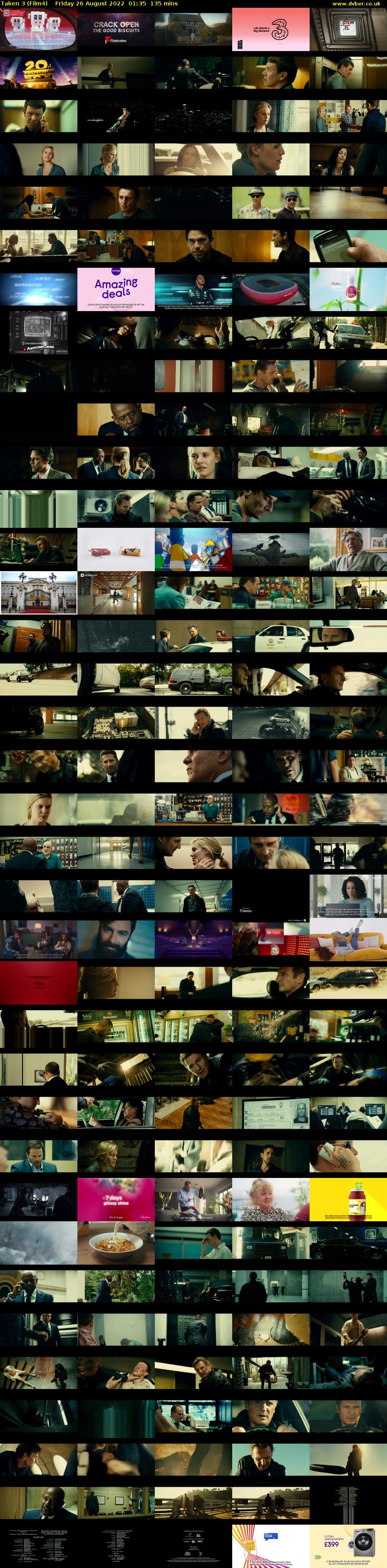 Taken 3 (Film4) Friday 26 August 2022 01:35 - 03:50
