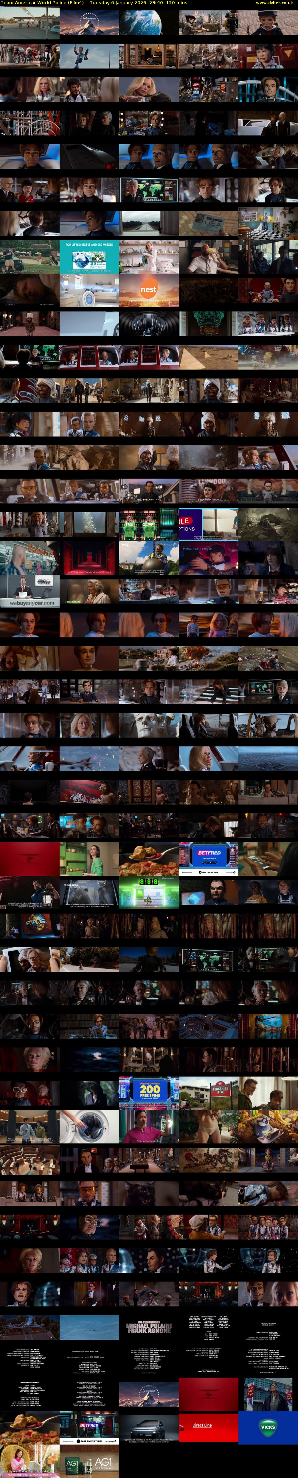 Team America: World Police (Film4) Tuesday 6 January 2026 23:40 - 01:40