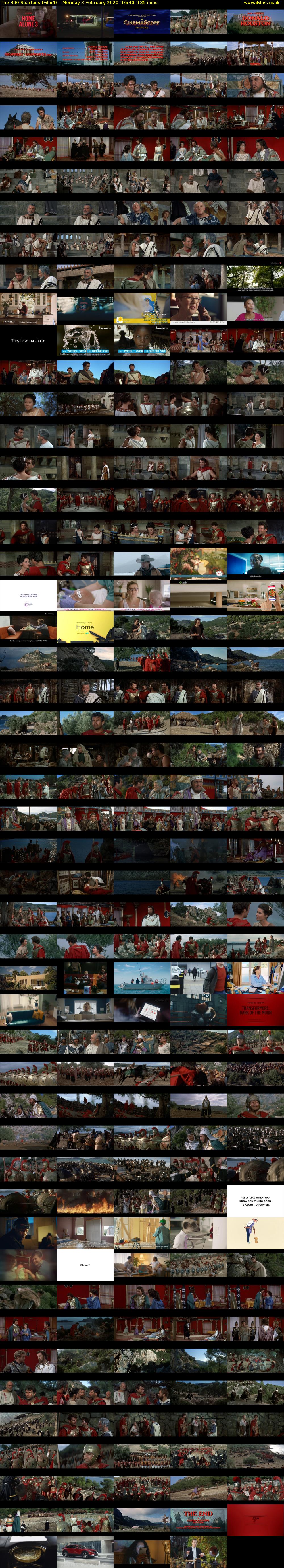 The 300 Spartans (Film4) Monday 3 February 2020 16:40 - 18:55