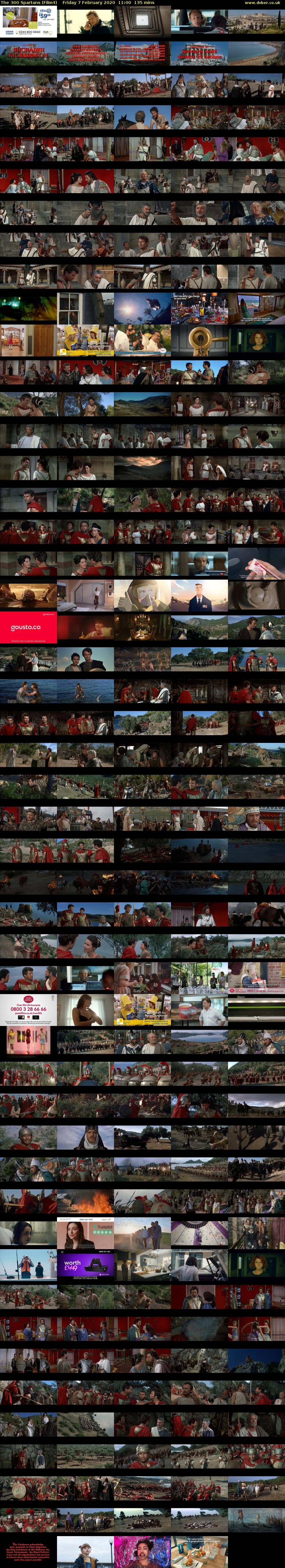 The 300 Spartans (Film4) Friday 7 February 2020 11:00 - 13:15