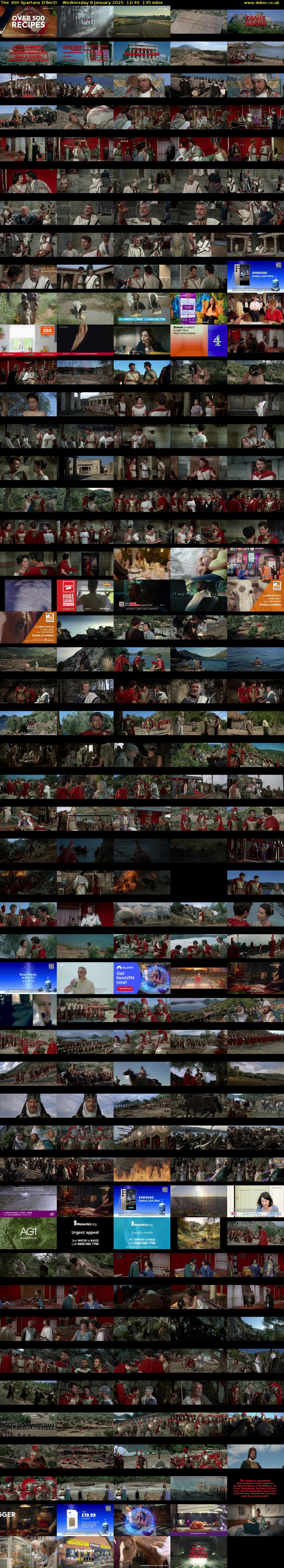 The 300 Spartans (Film4) Wednesday 8 January 2025 12:40 - 14:55