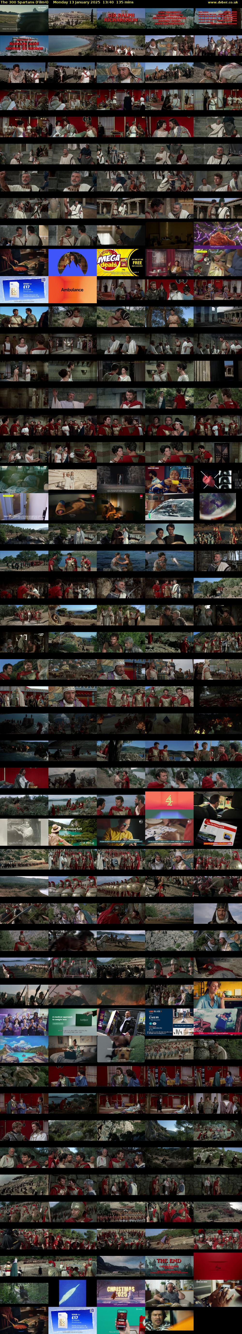 The 300 Spartans (Film4) Monday 13 January 2025 13:40 - 15:55