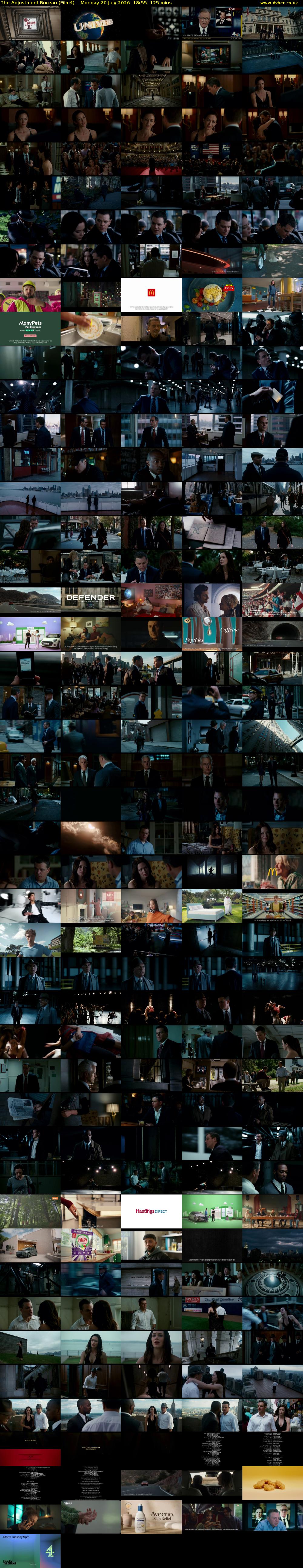 The Adjustment Bureau (Film4) Monday 20 July 2026 18:55 - 21:00