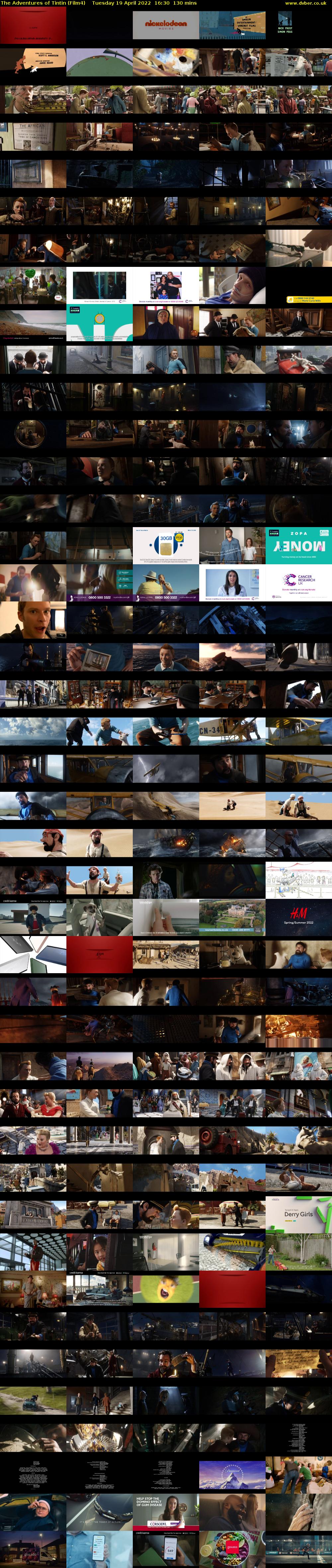 The Adventures of Tintin (Film4) Tuesday 19 April 2022 16:30 - 18:40