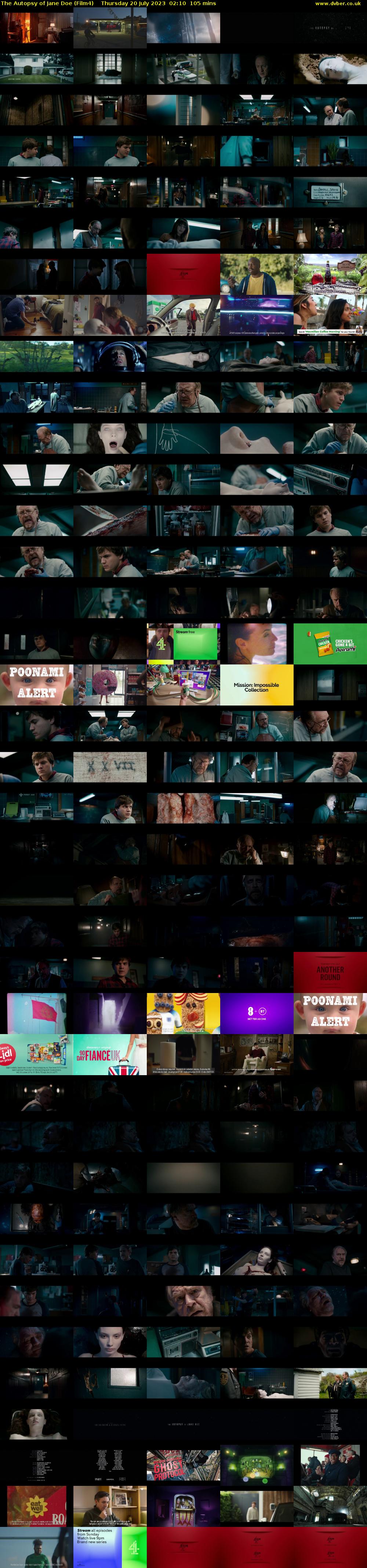 The Autopsy of Jane Doe (Film4) Thursday 20 July 2023 02:10 - 03:55
