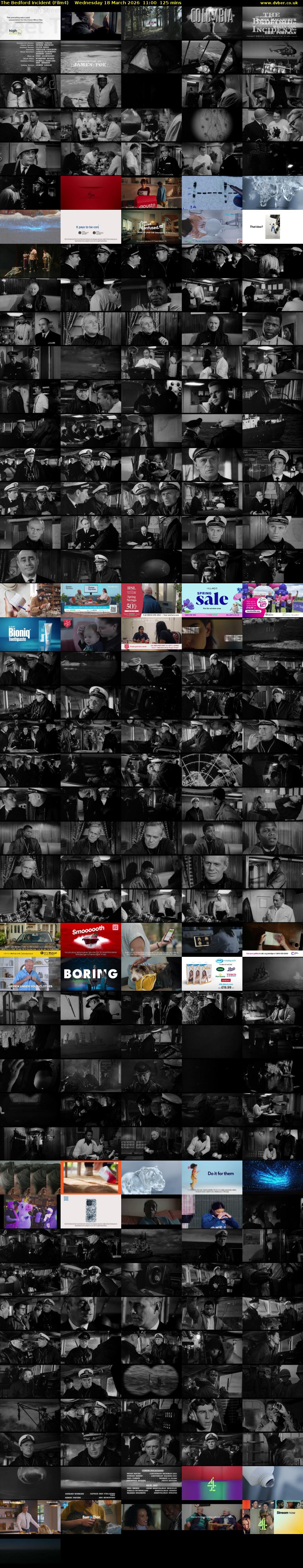 The Bedford Incident (Film4) Wednesday 18 March 2026 11:00 - 13:05