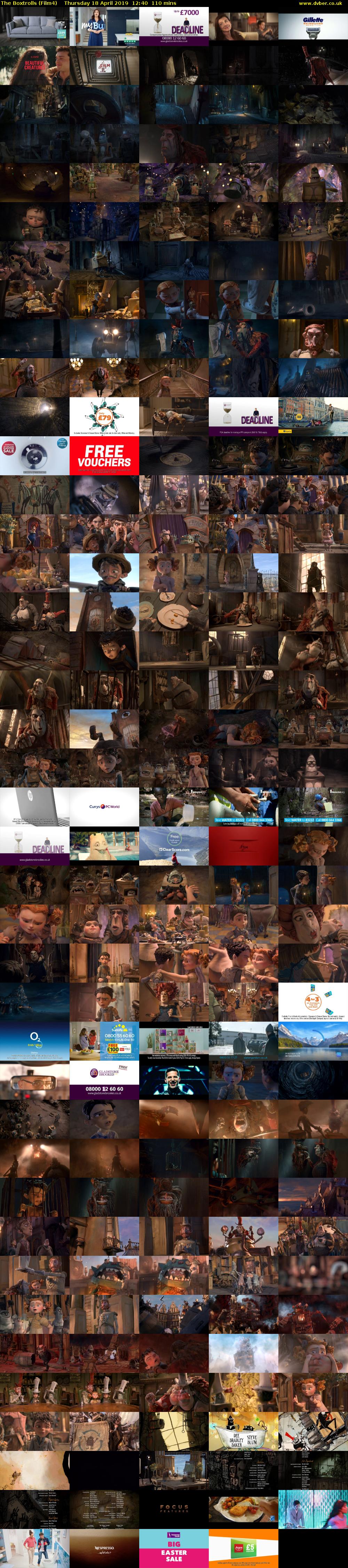The Boxtrolls (Film4) Thursday 18 April 2019 12:40 - 14:30