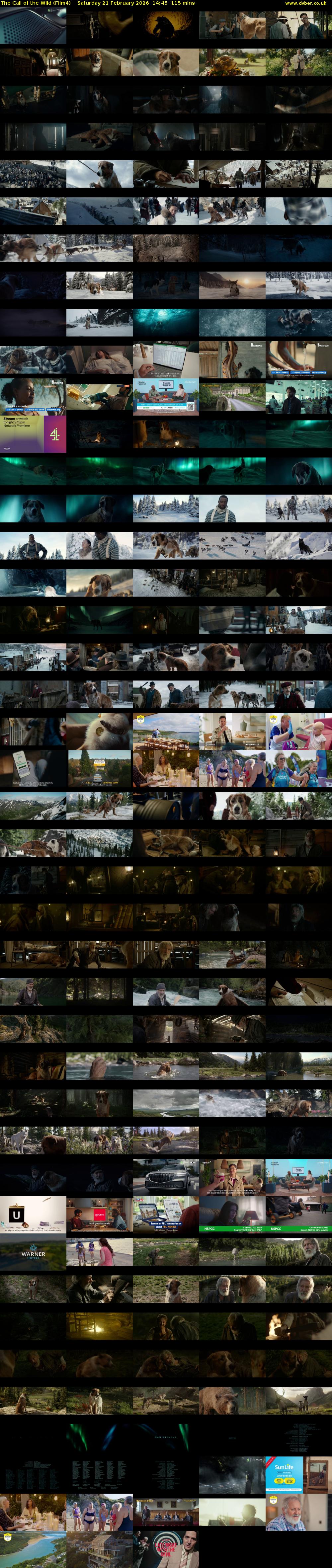 The Call of the Wild (Film4) Saturday 21 February 2026 14:45 - 16:40