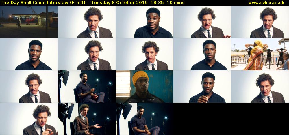 The Day Shall Come Interview (Film4) Tuesday 8 October 2019 18:35 - 18:45