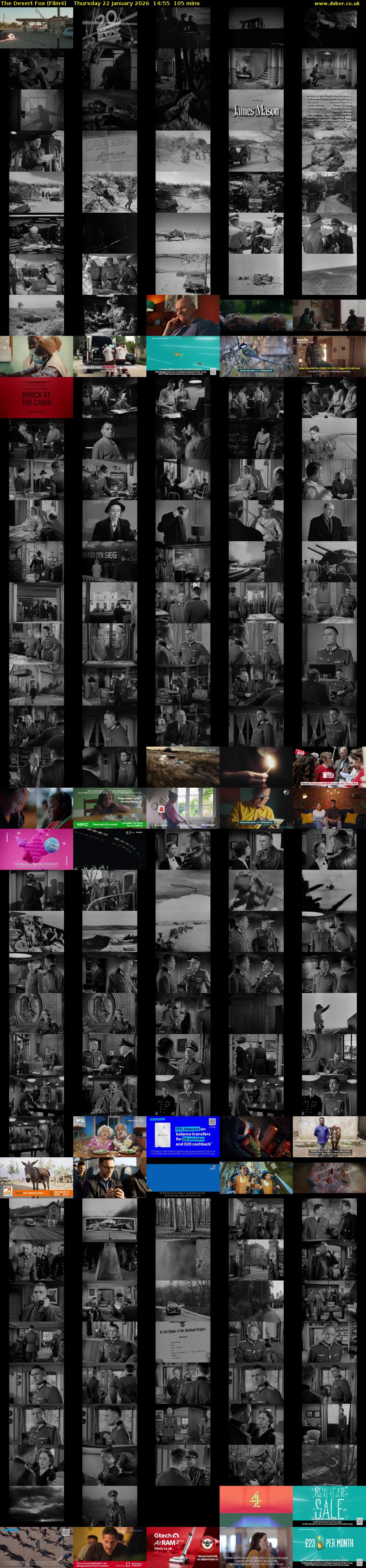 The Desert Fox (Film4) Thursday 22 January 2026 14:55 - 16:40