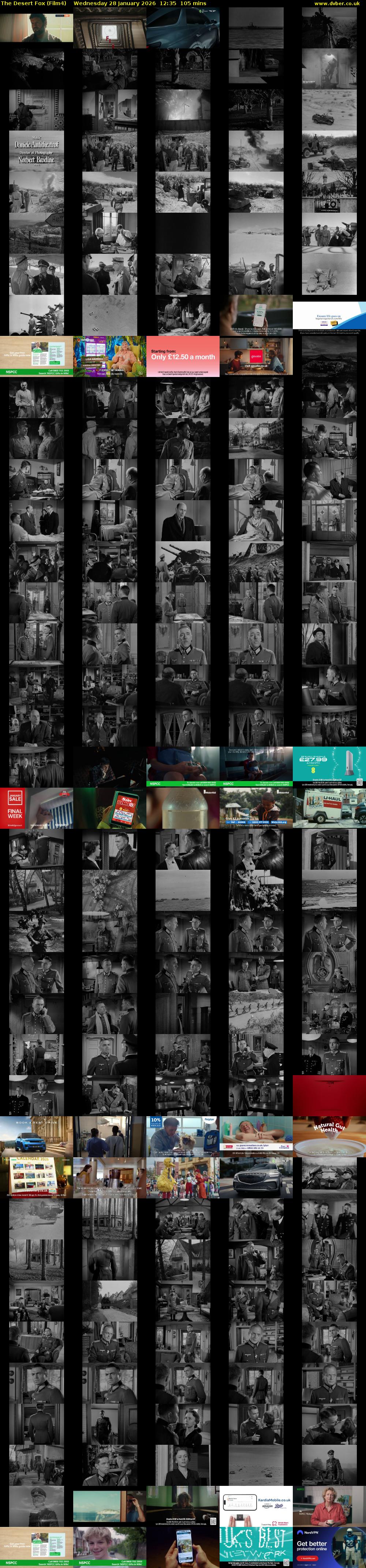 The Desert Fox (Film4) Wednesday 28 January 2026 12:35 - 14:20