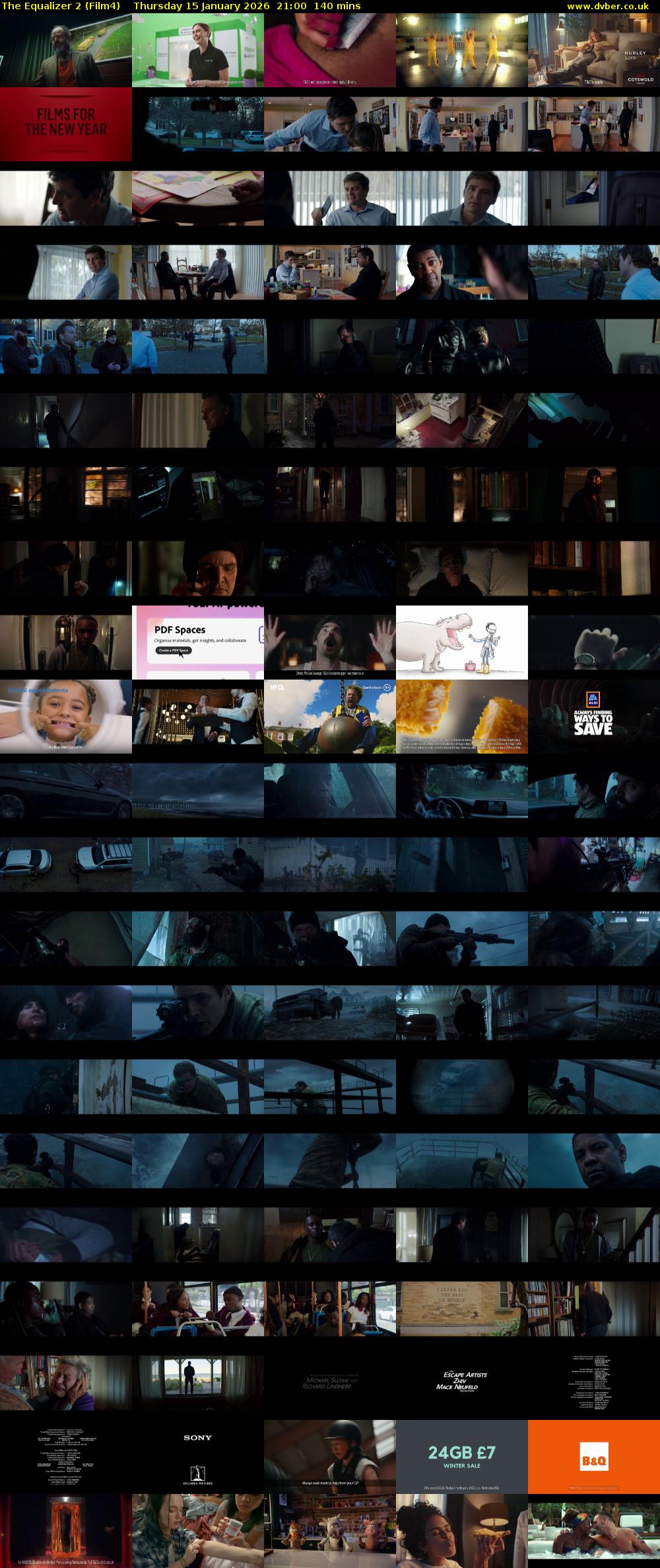 The Equalizer 2 (Film4) Thursday 15 January 2026 21:00 - 23:20