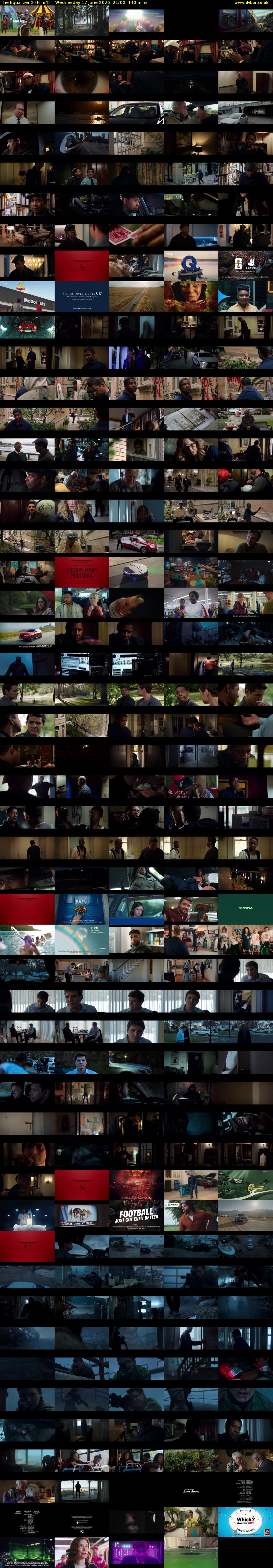 The Equalizer 2 (Film4) Wednesday 17 June 2026 21:00 - 23:20