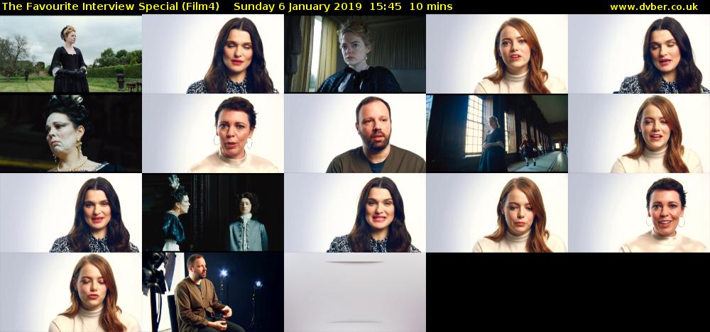 The Favourite Interview Special (Film4) Sunday 6 January 2019 15:45 - 15:55