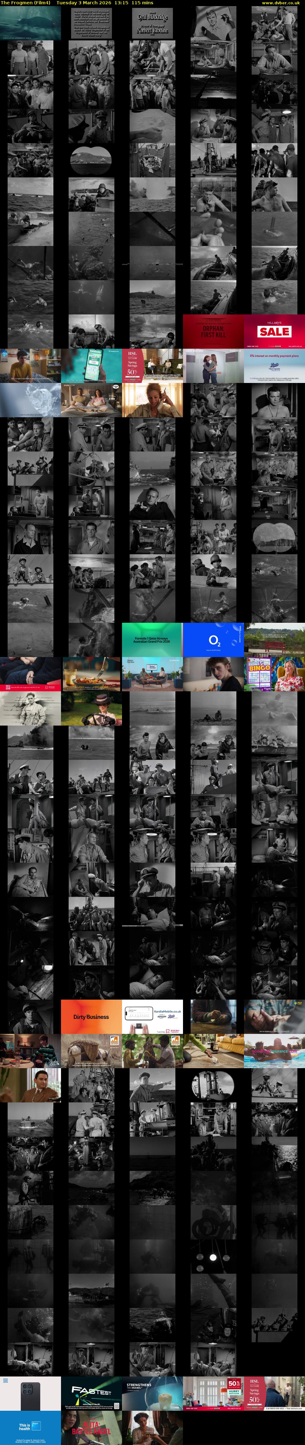 The Frogmen (Film4) Tuesday 3 March 2026 13:15 - 15:10