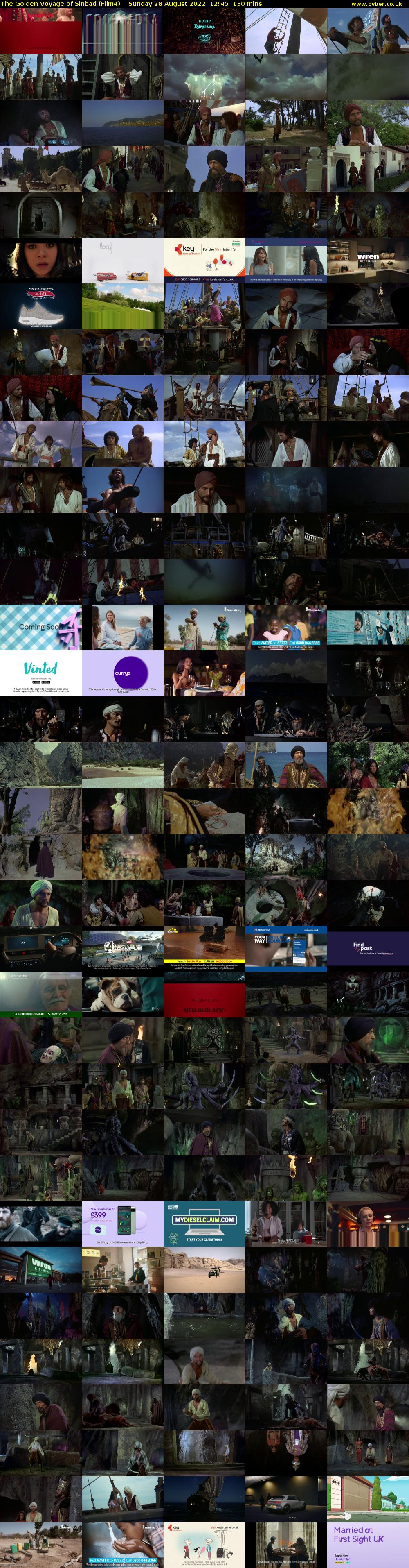 The Golden Voyage of Sinbad (Film4) Sunday 28 August 2022 12:45 - 14:55
