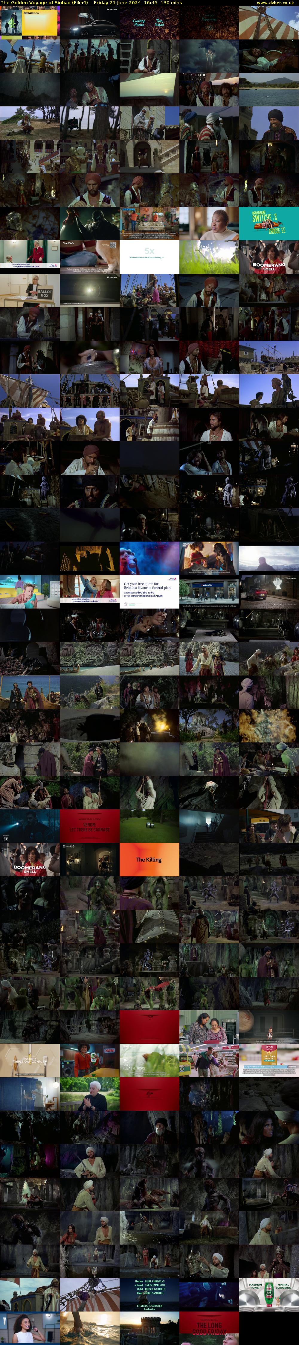 The Golden Voyage of Sinbad (Film4) Friday 21 June 2024 16:45 - 18:55