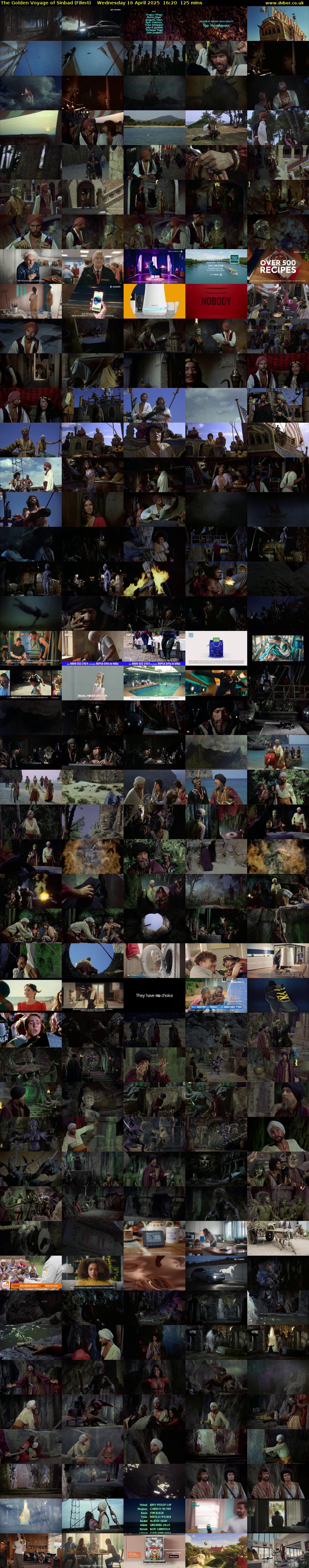 The Golden Voyage of Sinbad (Film4) Wednesday 16 April 2025 16:20 - 18:25