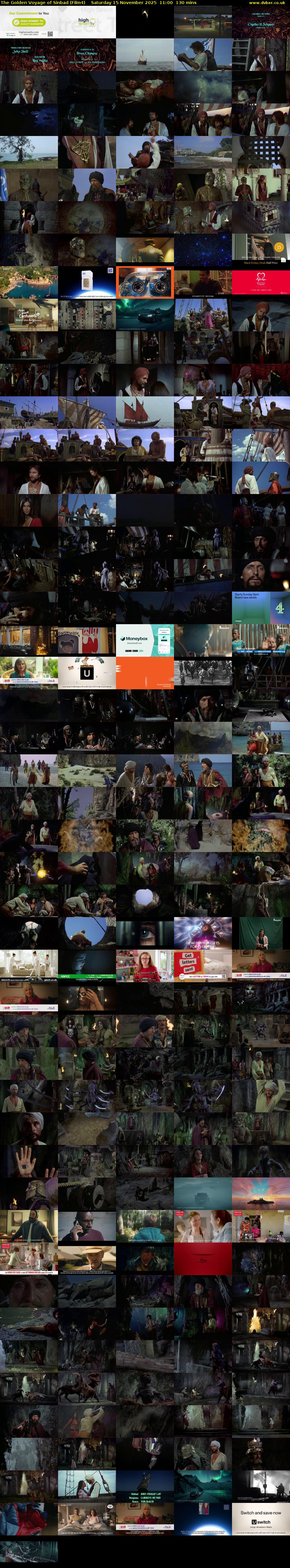 The Golden Voyage of Sinbad (Film4) Saturday 15 November 2025 11:00 - 13:10