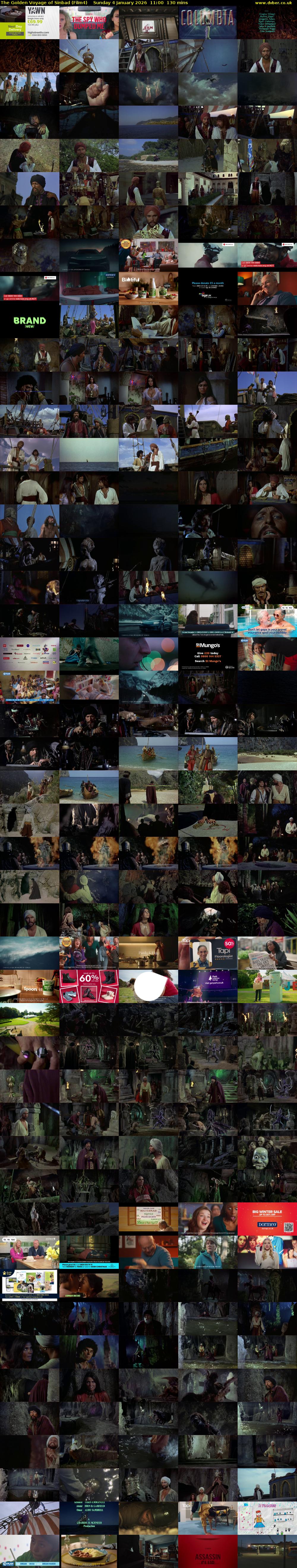 The Golden Voyage of Sinbad (Film4) Sunday 4 January 2026 11:00 - 13:10