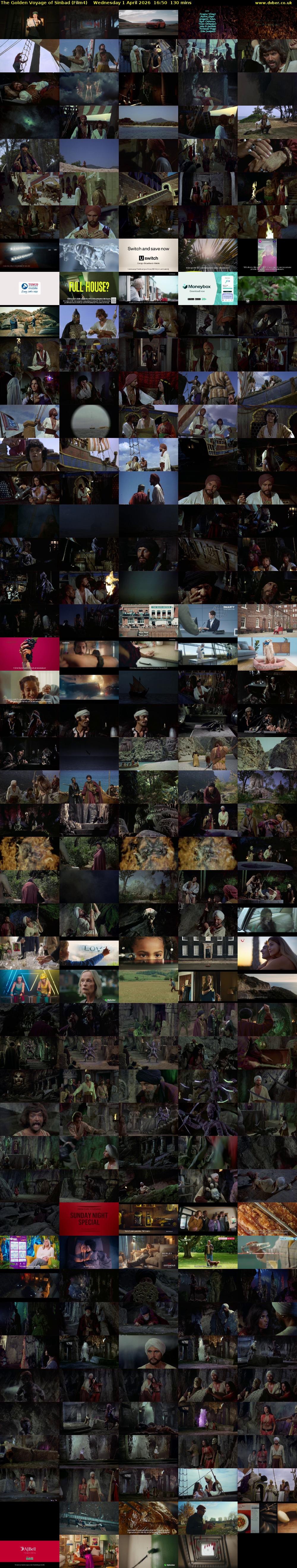 The Golden Voyage of Sinbad (Film4) Wednesday 1 April 2026 16:50 - 19:00
