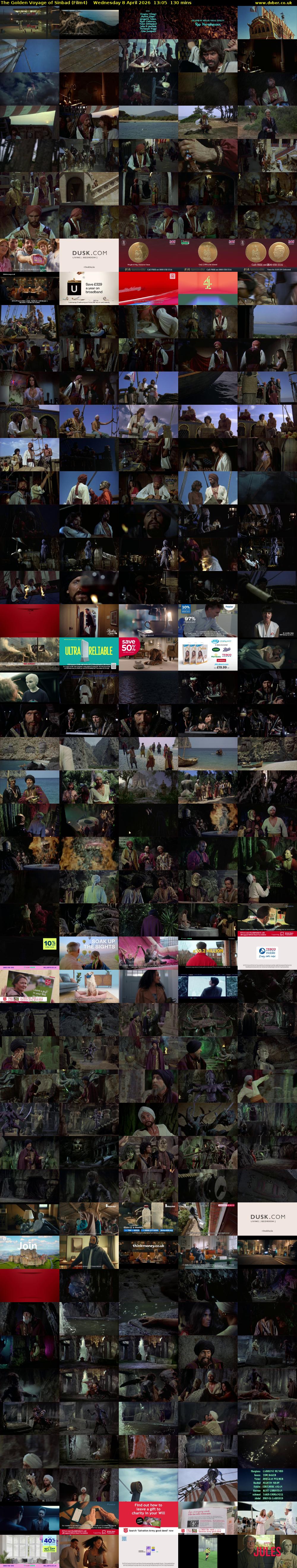 The Golden Voyage of Sinbad (Film4) Wednesday 8 April 2026 13:05 - 15:15