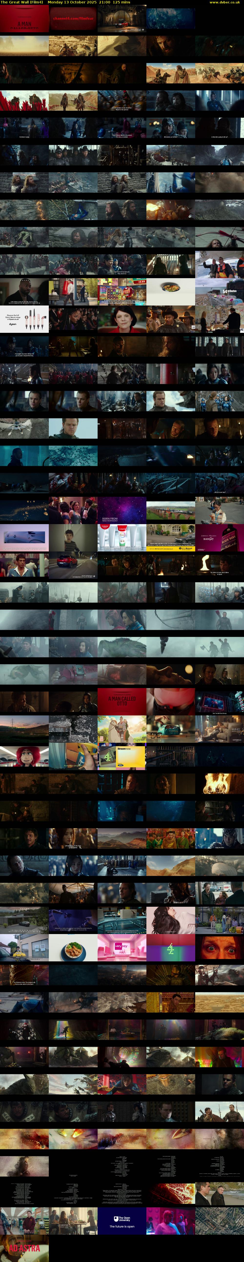 The Great Wall (Film4) Monday 13 October 2025 21:00 - 23:05