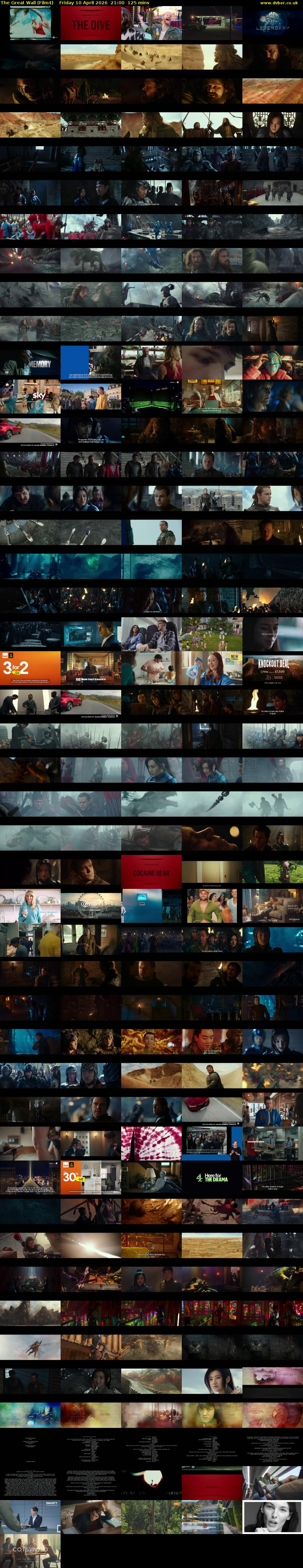 The Great Wall (Film4) Friday 10 April 2026 21:00 - 23:05