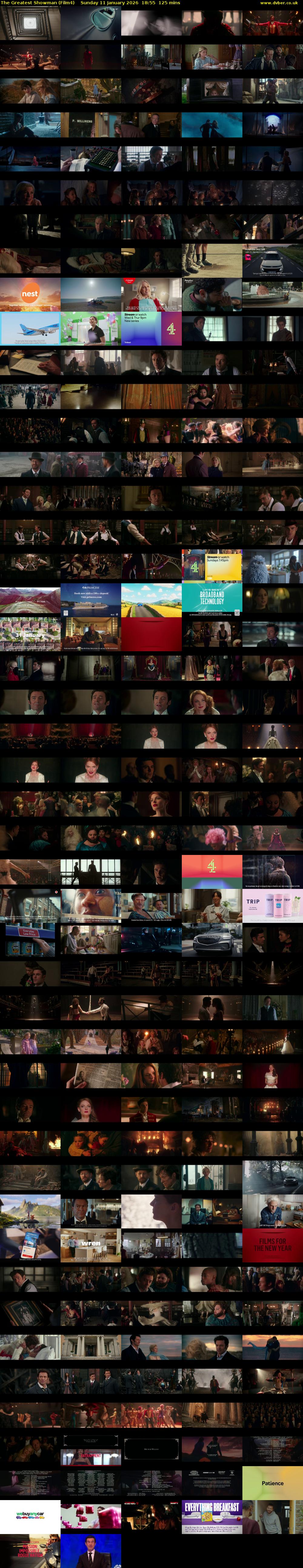 The Greatest Showman (Film4) Sunday 11 January 2026 18:55 - 21:00