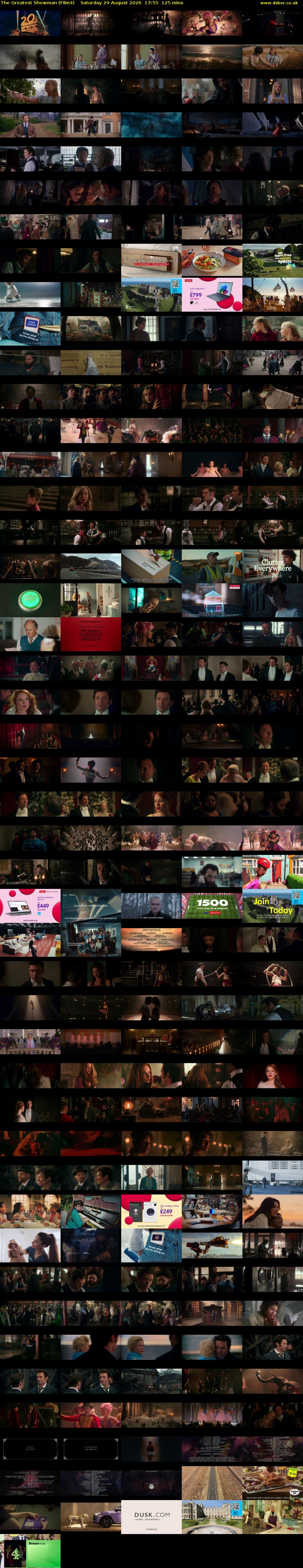 The Greatest Showman (Film4) Saturday 29 August 2026 17:55 - 20:00
