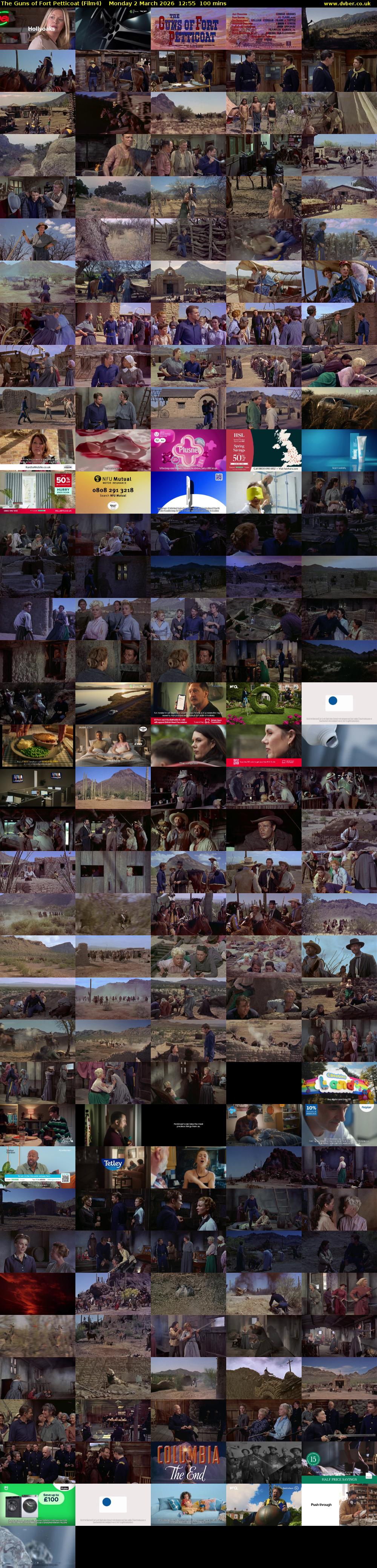 The Guns of Fort Petticoat (Film4) Monday 2 March 2026 12:55 - 14:35