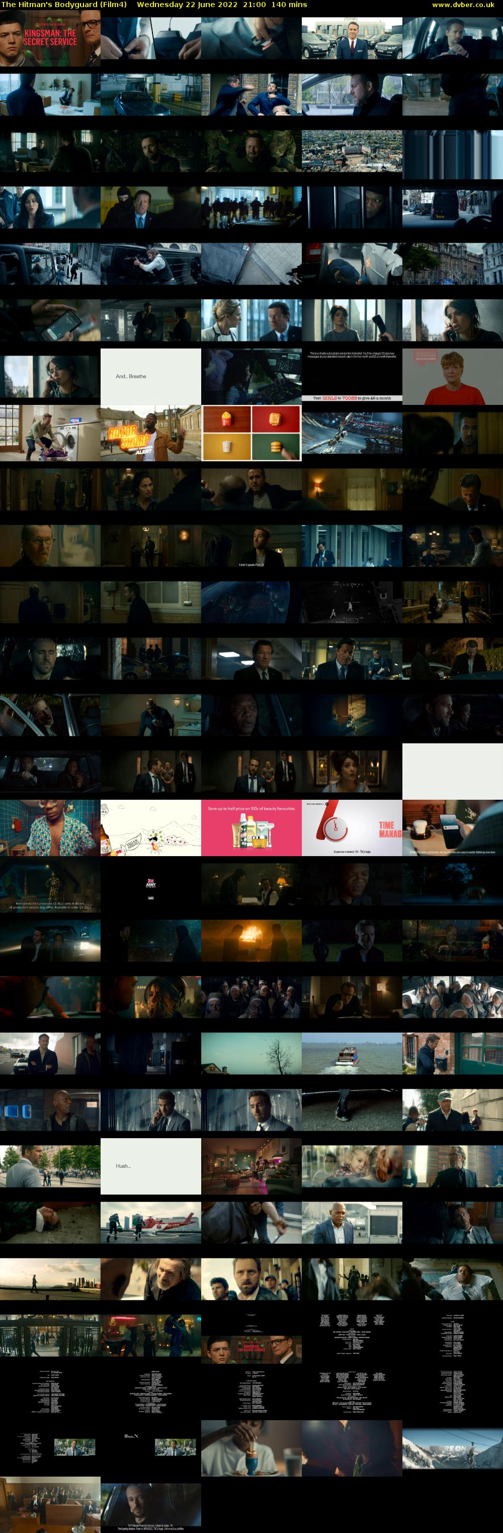 The Hitman's Bodyguard (Film4) Wednesday 22 June 2022 21:00 - 23:20