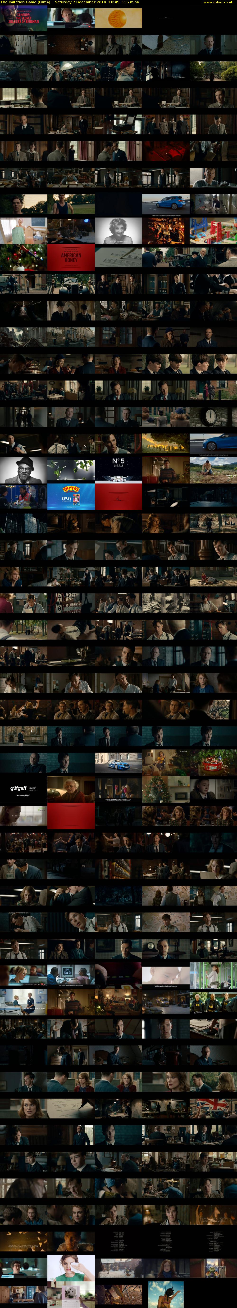 The Imitation Game (Film4) Saturday 7 December 2019 18:45 - 21:00