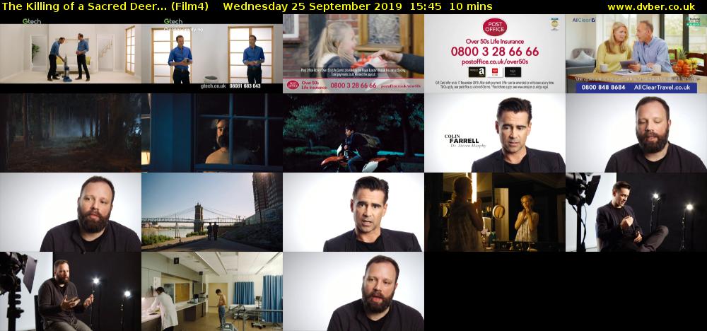 The Killing of a Sacred Deer... (Film4) Wednesday 25 September 2019 15:45 - 15:55