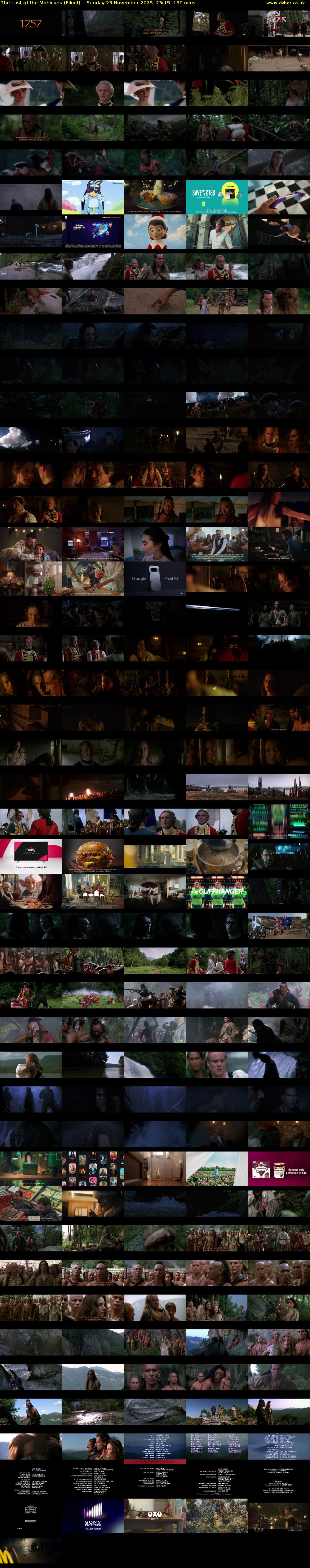 The Last of the Mohicans (Film4) Sunday 23 November 2025 23:15 - 01:25