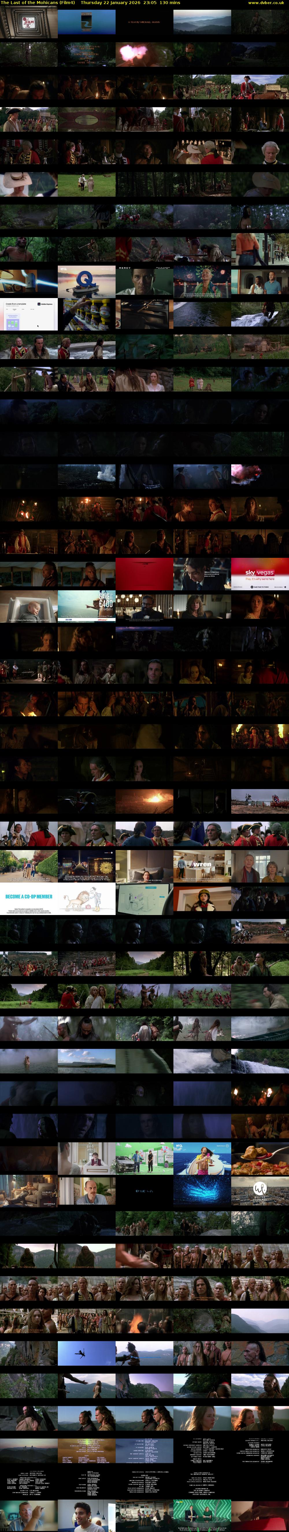 The Last of the Mohicans (Film4) Thursday 22 January 2026 23:05 - 01:15