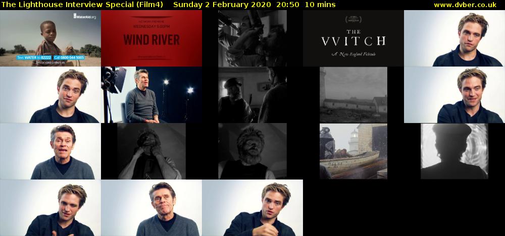 The Lighthouse Interview Special (Film4) Sunday 2 February 2020 20:50 - 21:00