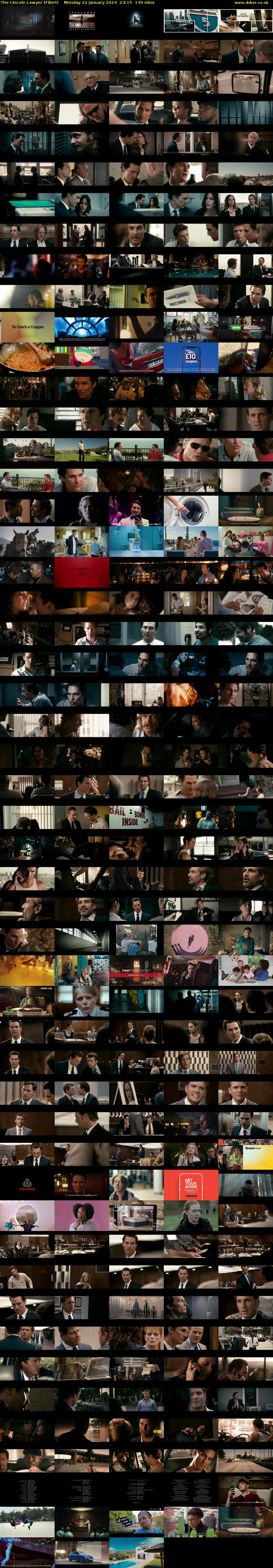 The Lincoln Lawyer (Film4) Monday 22 January 2024 23:15 - 01:35