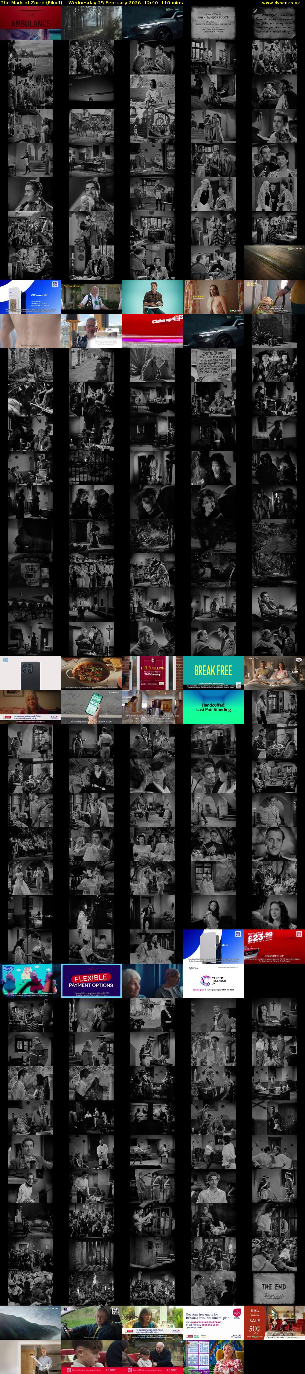 The Mark of Zorro (Film4) Wednesday 25 February 2026 12:40 - 14:30