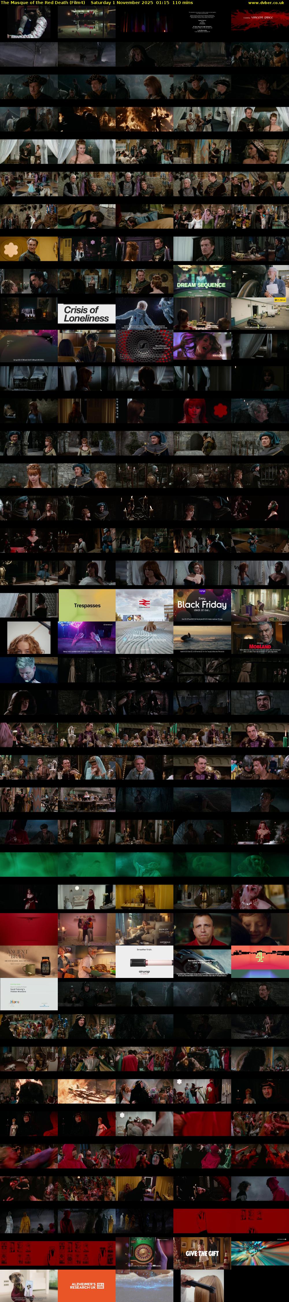 The Masque of the Red Death (Film4) Saturday 1 November 2025 01:15 - 03:05