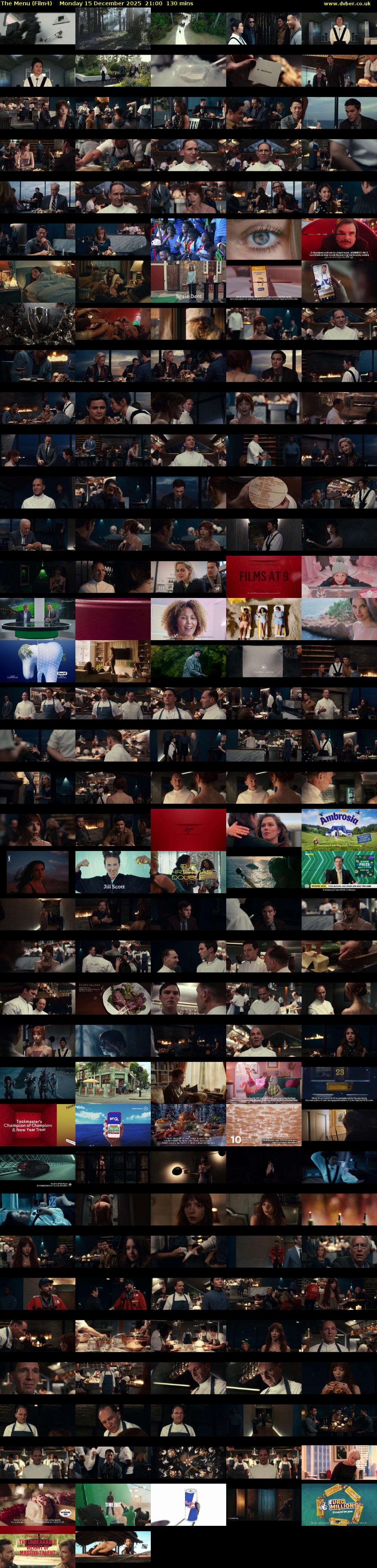 The Menu (Film4) Monday 15 December 2025 21:00 - 23:10