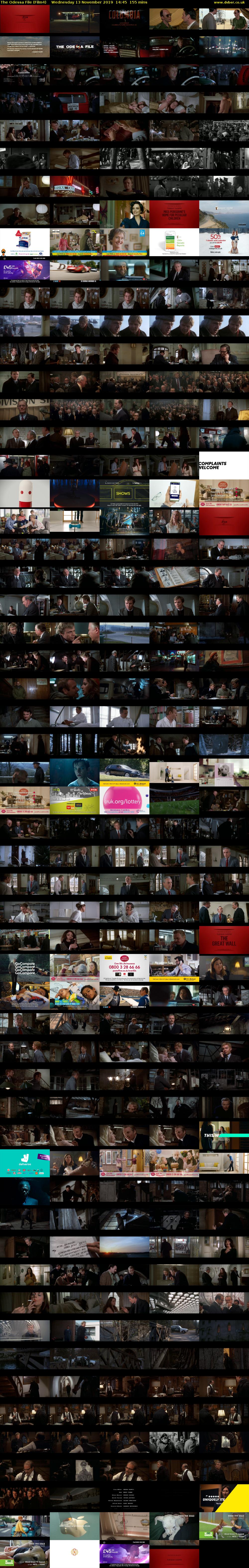 The Odessa File (Film4) Wednesday 13 November 2019 14:45 - 17:20
