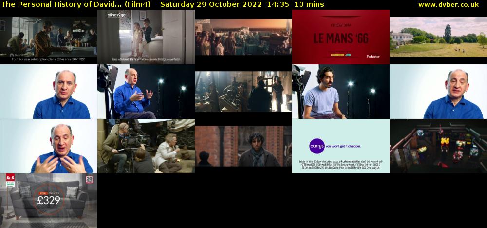 The Personal History of David... (Film4) Saturday 29 October 2022 14:35 - 14:45