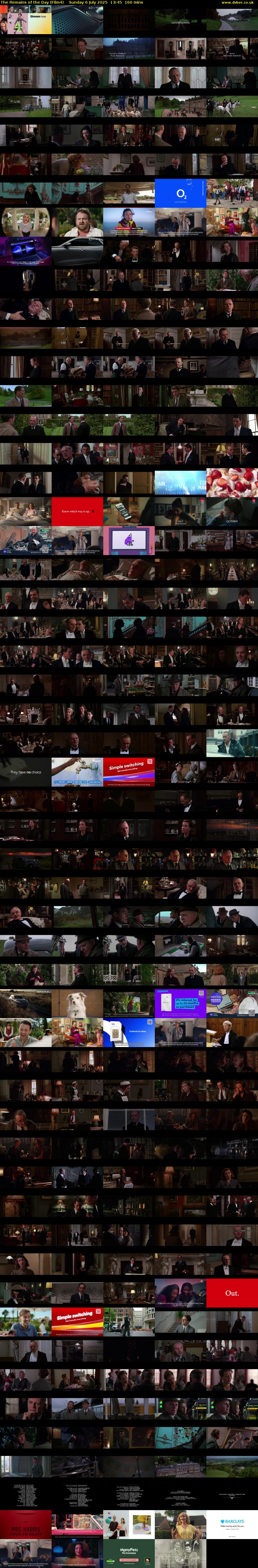 The Remains of the Day (Film4) Sunday 6 July 2025 13:45 - 16:25