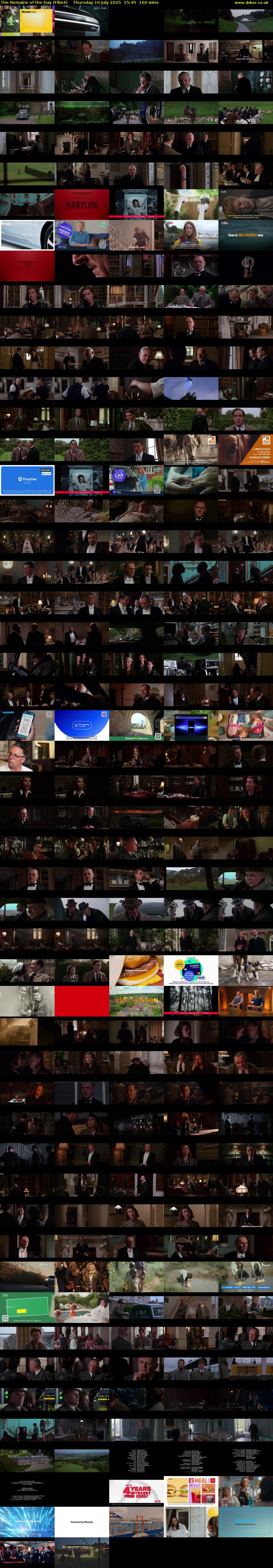 The Remains of the Day (Film4) Thursday 10 July 2025 15:45 - 18:25