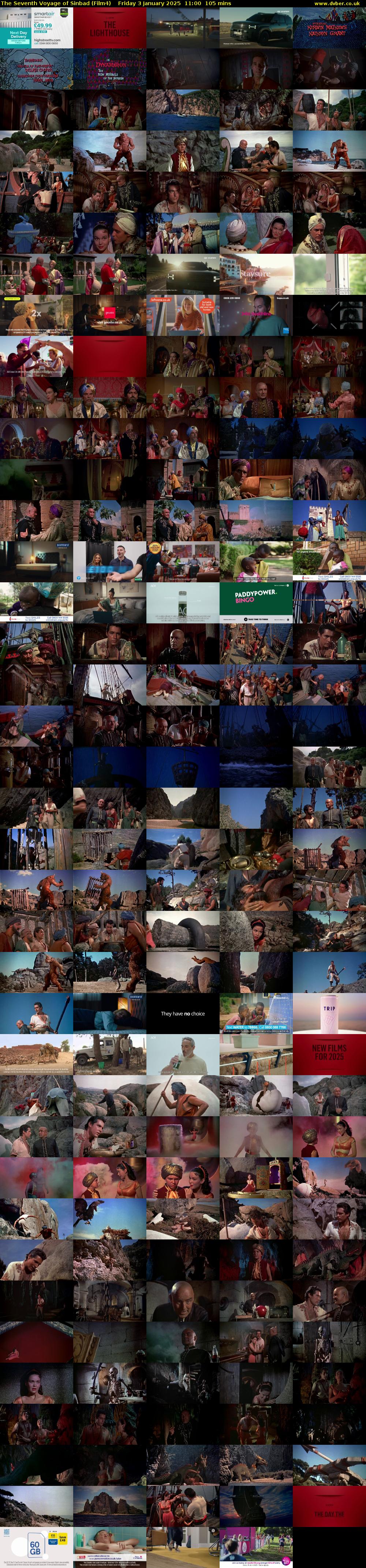 The Seventh Voyage of Sinbad (Film4) Friday 3 January 2025 11:00 - 12:45